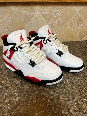 Air Jordan Flight Men’s White, Red & Black Retro Basketball Sneakers